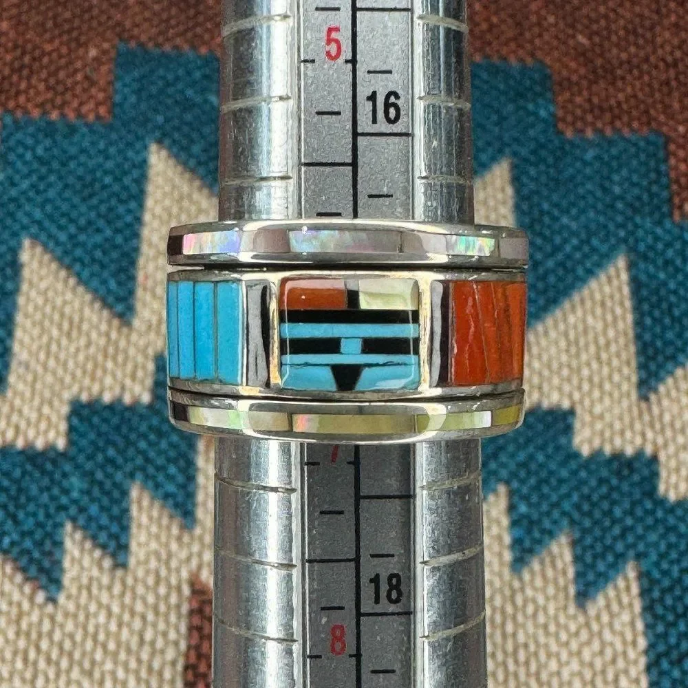 Don Dewa Spinner / Fidget Cigar Band Ring Native American Zuni